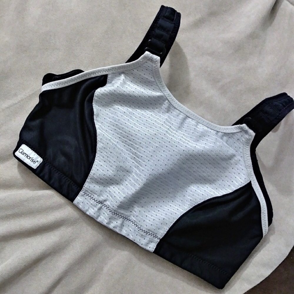 Glamorise black and gray sports bra